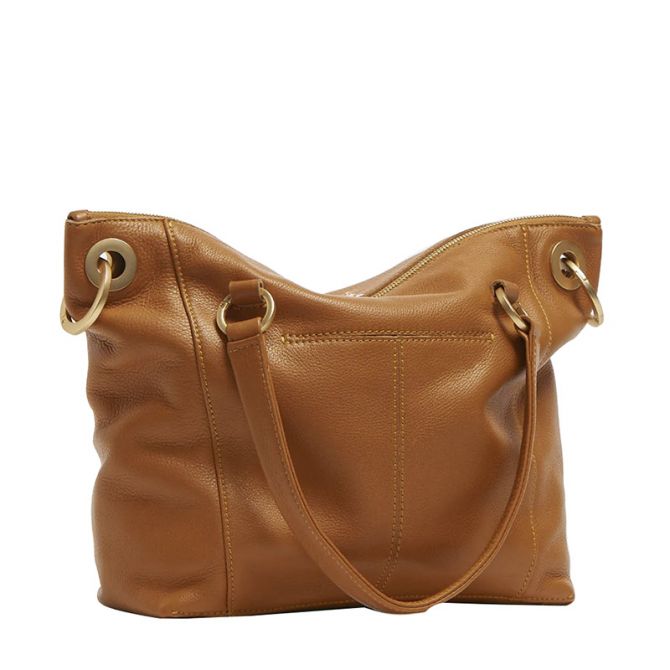 Hammitt Daniel Medium Top Handle Bag, Nectar Tan and Brushed Gold