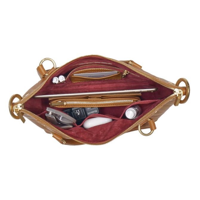 Hammitt Daniel Medium Top Handle Bag, Nectar Tan and Brushed Gold