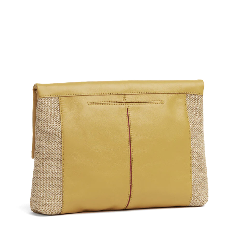 Hammitt VIP Large Crossbody, Chanterelle Raffia and Brushed Silver Tone