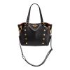 Hammitt Medium Daniel Top Handle Bag, Black and Brushed Yellow Gold Hardware