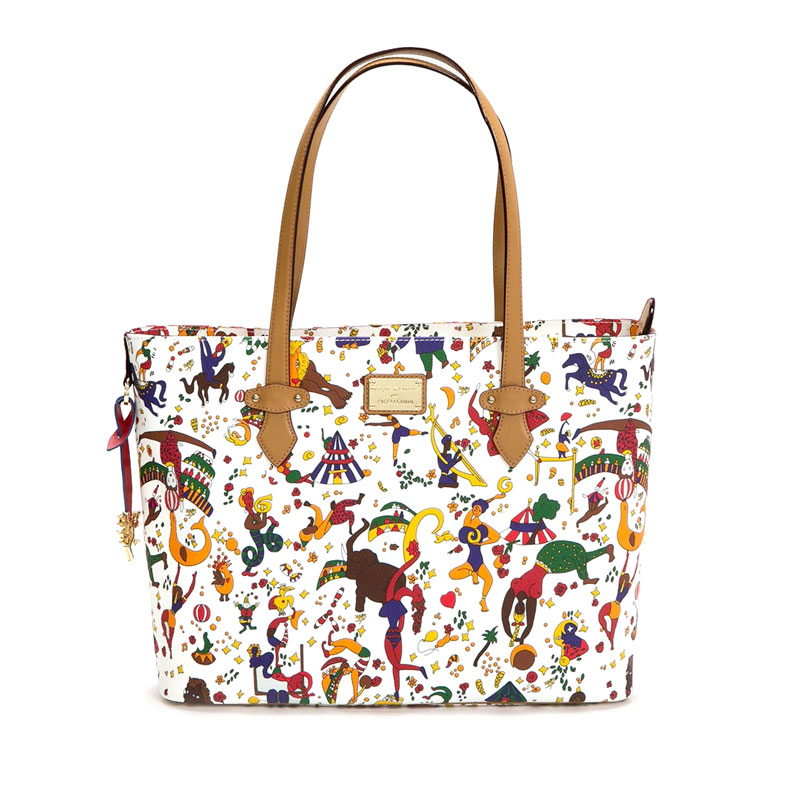 Piero Guidi Chiara Magic Circus White Shopping Tote Large