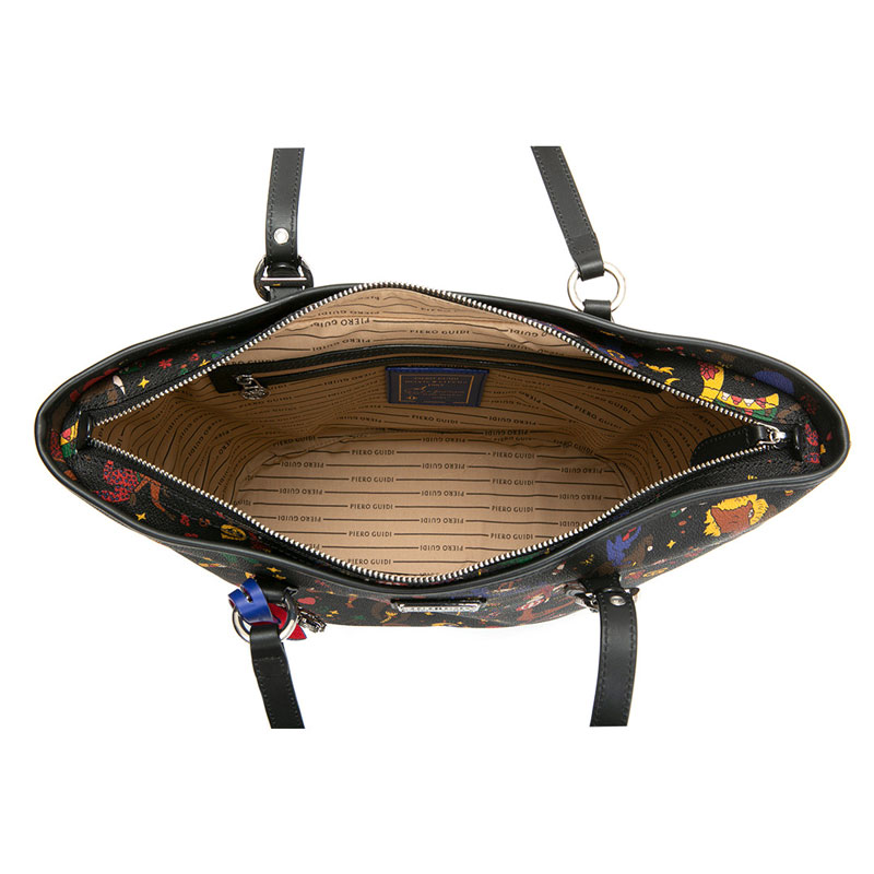 Piero Guidi Magic Circus Black Shopping Tote, Medium