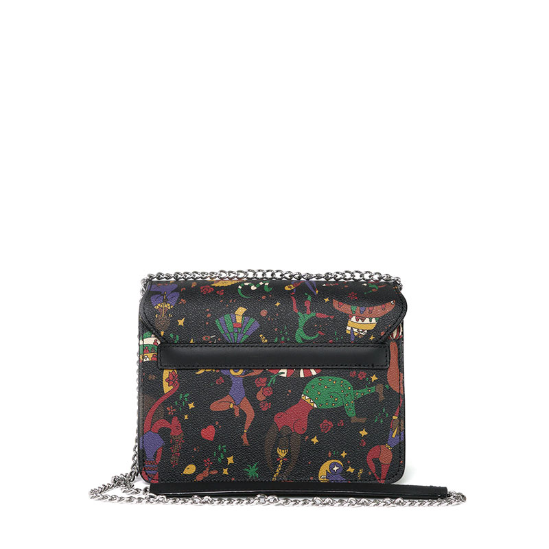 Piero Guidi Tracollina Magic Circus Black Crossbody, Small