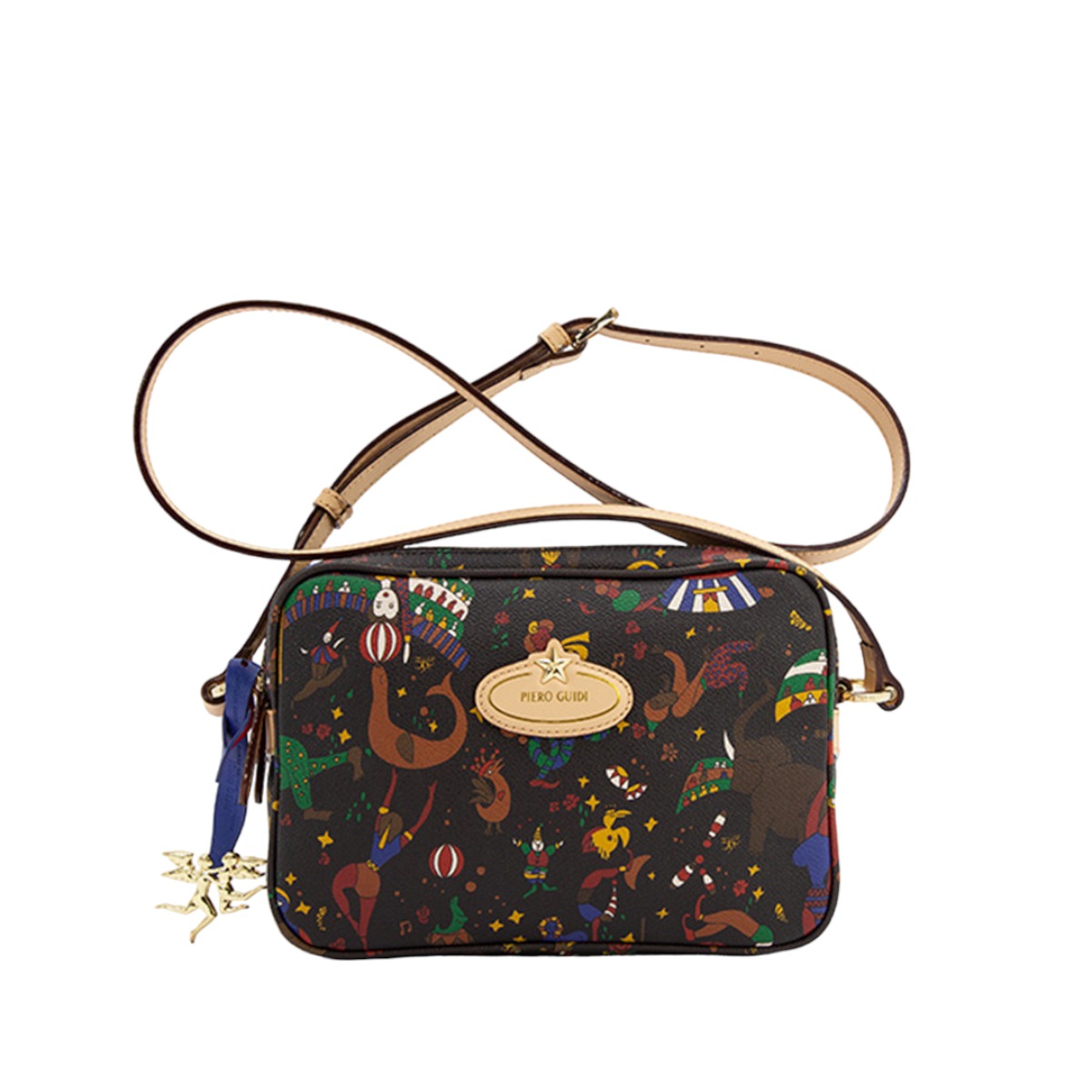 Piero Guidi Tracollina Magic Circus Sling Bag, Brown