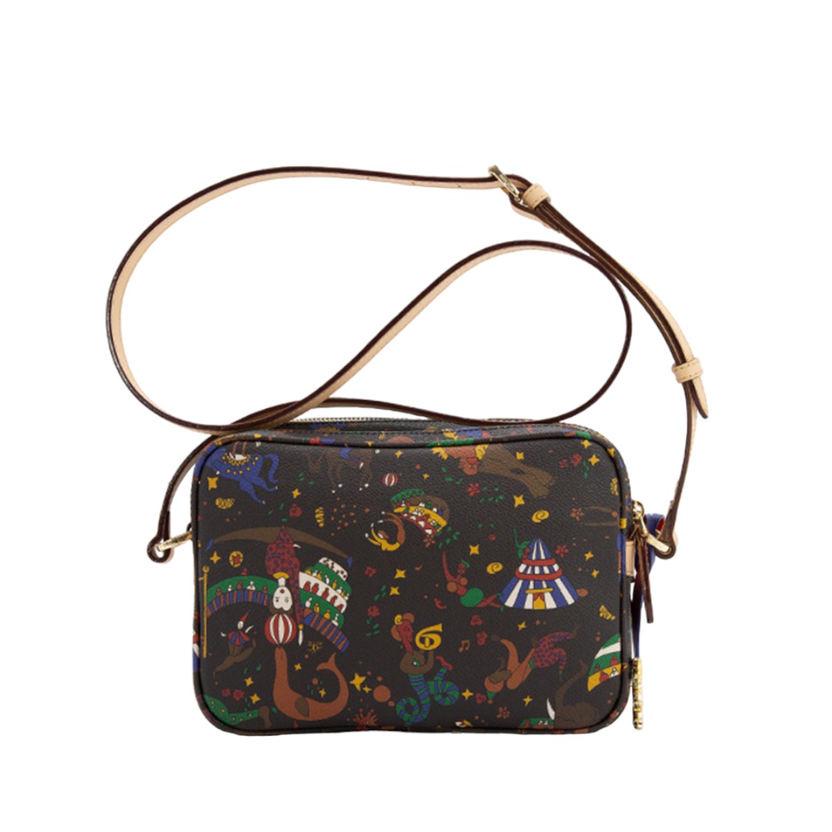 Piero Guidi Tracollina Magic Circus Sling Bag, Brown