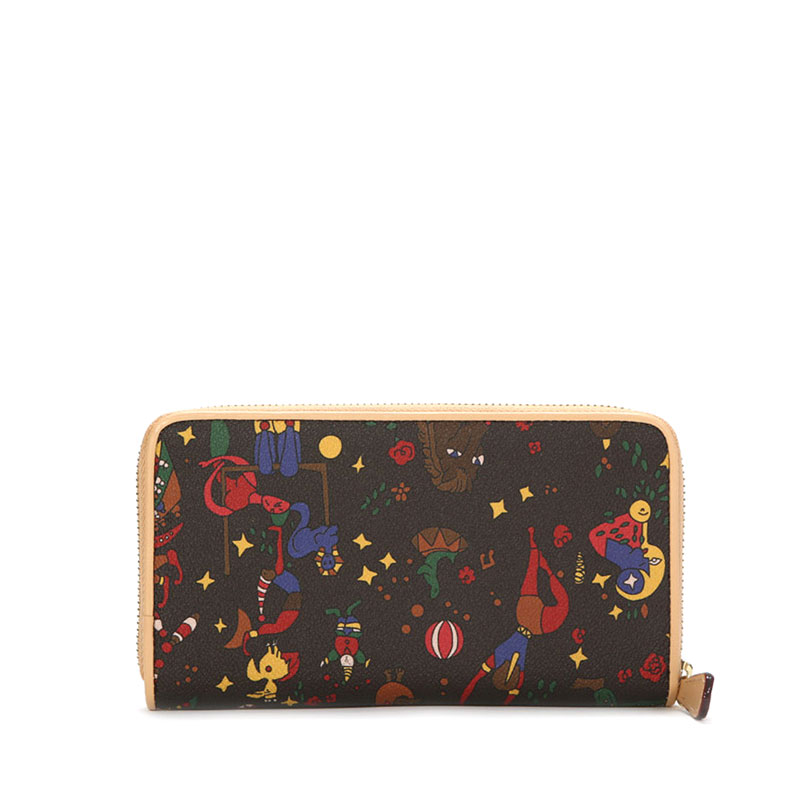 Piero Guidi Magic Circus Long Zip Around Wallet, Brown