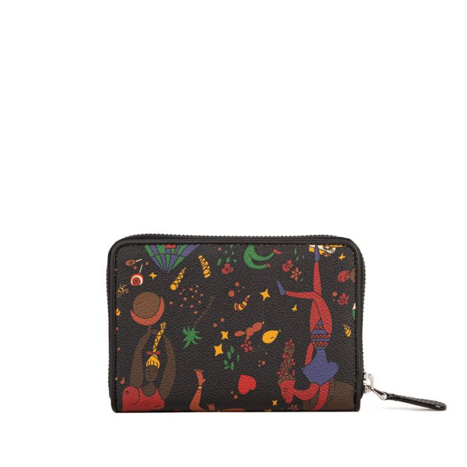 Piero Guidi Magic Circus Short Zip Around Wallet, Black