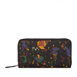 Piero Guidi Magic Circus Short Zip Around Wallet, Black
