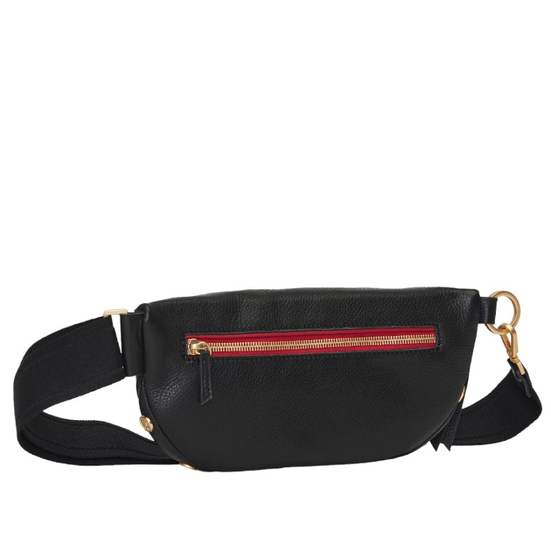 Hammitt Medium Charles Crossbody, Black and Brushed Yellow Gold Hardware