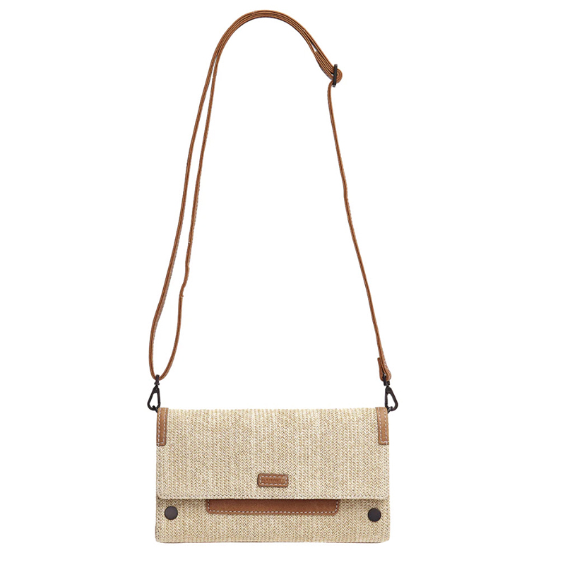 Hammitt AJ Crossbody Clutch, Saddle Raffia and Bronze Hardware