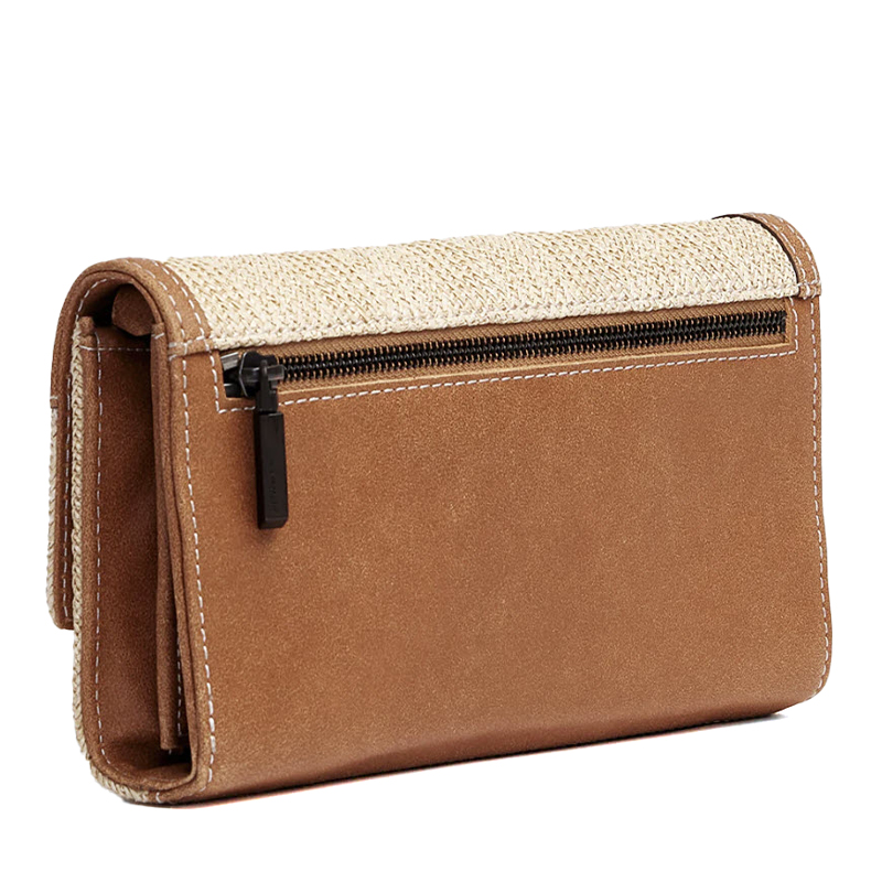 Hammitt AJ Crossbody Clutch, Saddle Raffia and Bronze Hardware