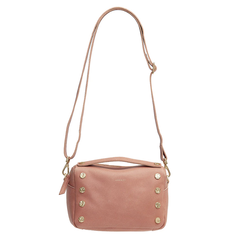 Hammitt Evan Crossbody, Sorbet Pink with Brushed Gold Tone Hammered Hardware