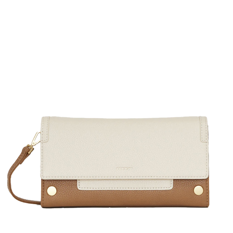 Hammitt AJ Crossbody Clutch, CafÃƒÂ© au Lait and Brushed Yellow Gold Tone Hardware