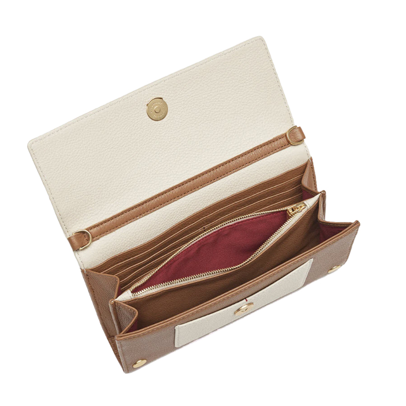 Hammitt AJ Crossbody Clutch, CafÃƒÂ© au Lait and Brushed Yellow Gold Tone Hardware