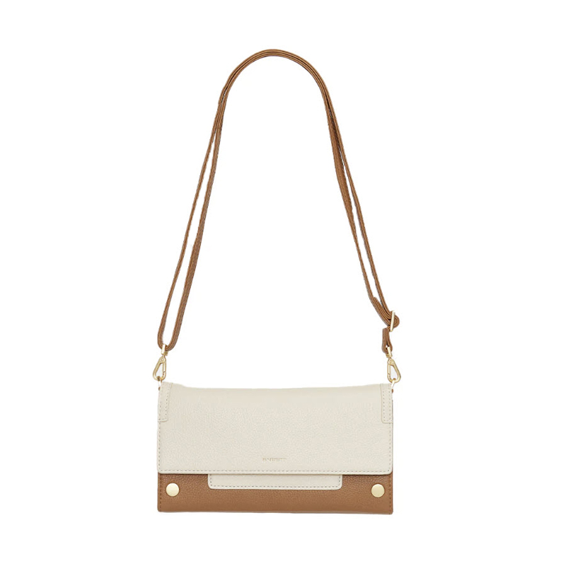 Hammitt AJ Crossbody Clutch, CafÃƒÂ© au Lait and Brushed Yellow Gold Tone Hardware