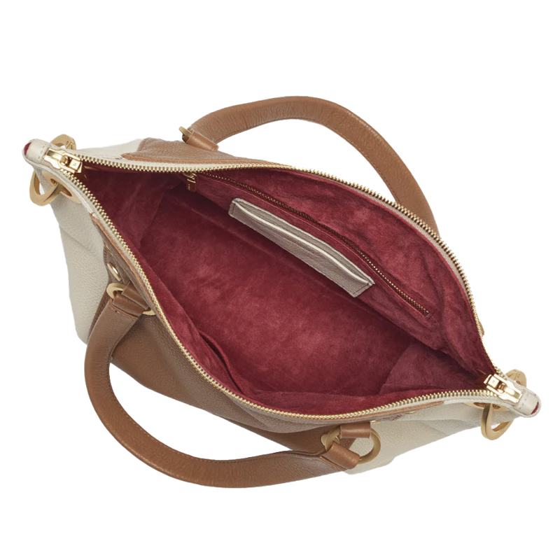 Hammitt Daniel Medium Top Handle Bag, Cafe au Lait and Brushed Gold Tone Hardware