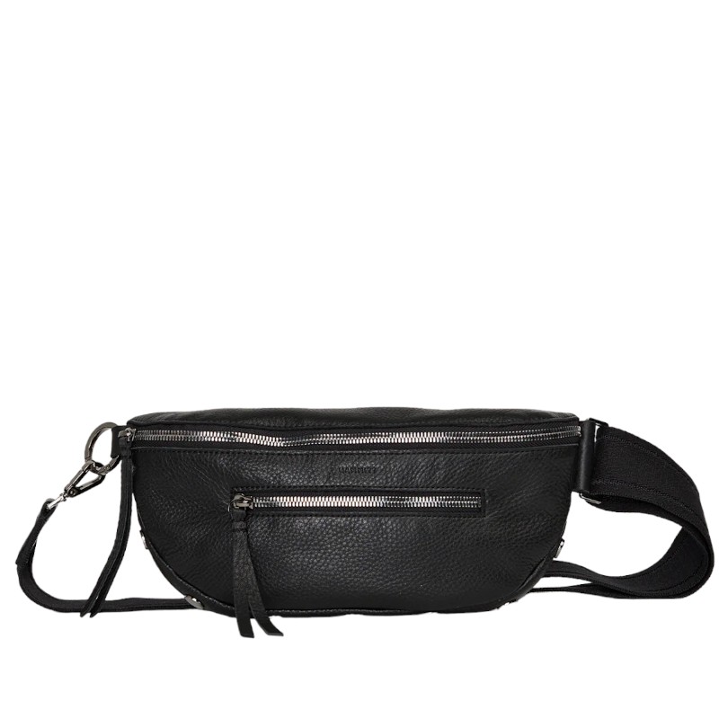 Hammitt Medium Charles Crossbody, Black and Gunmetal Hardware