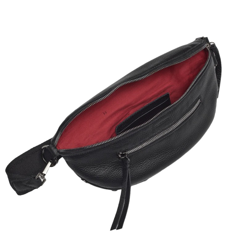 Hammitt Medium Charles Crossbody, Black and Gunmetal Hardware