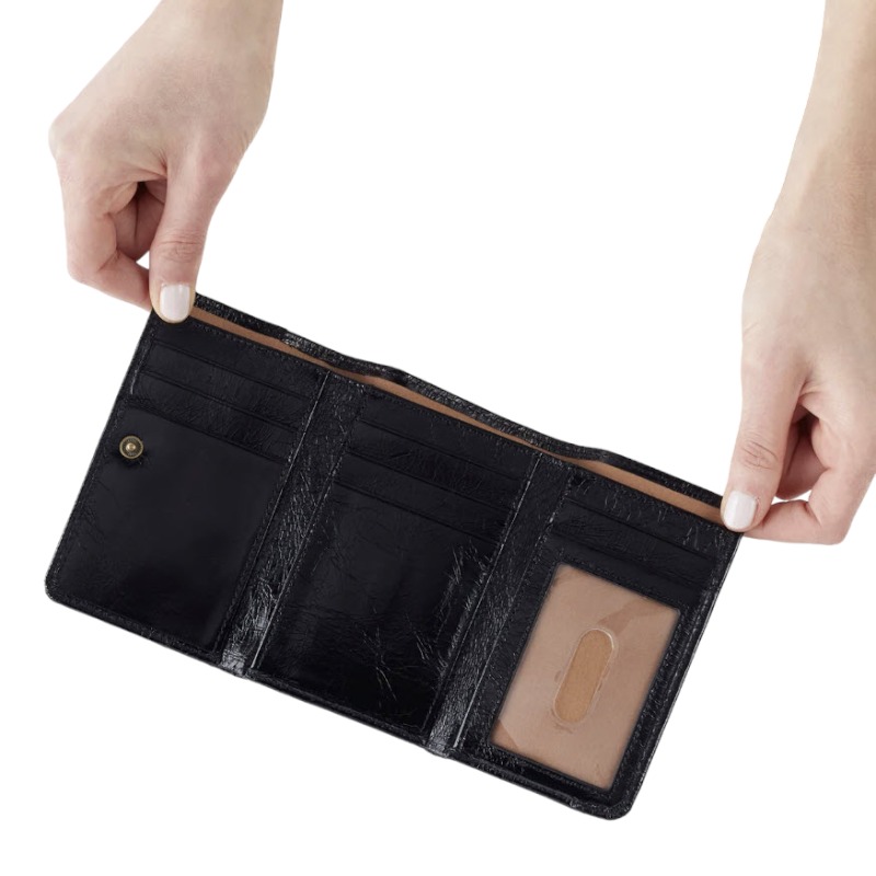 HOBO Jill Trifold Wallet, Black