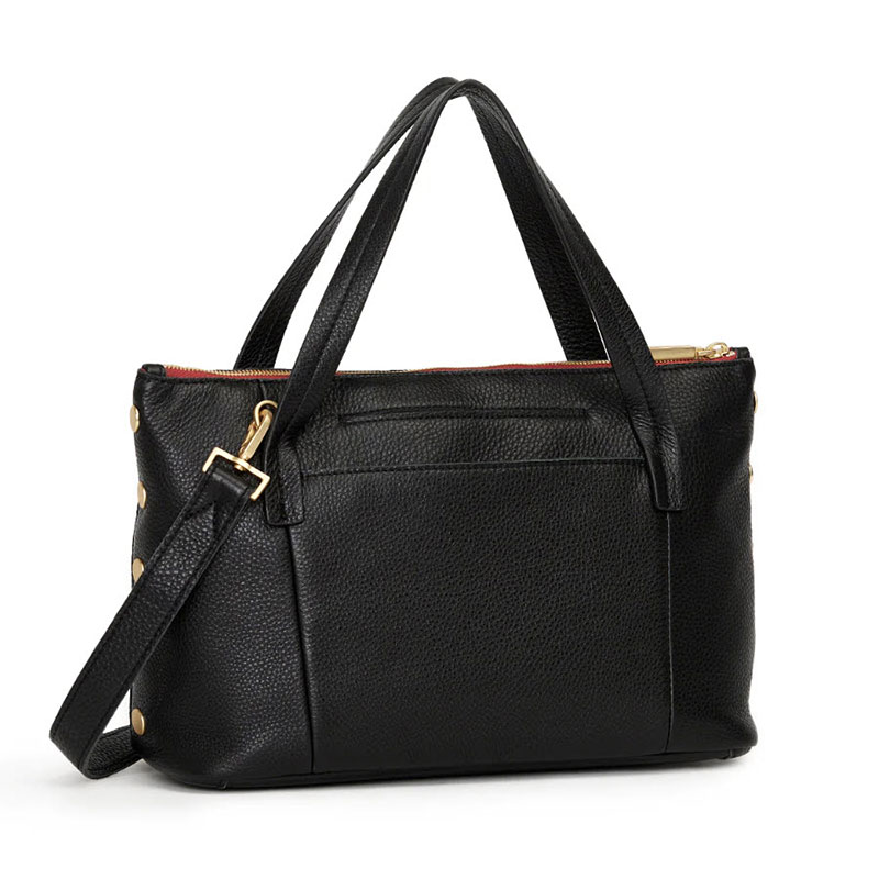 Hammitt Addie Medium Top Handle Bag, Black and Brushed Gold Hardware