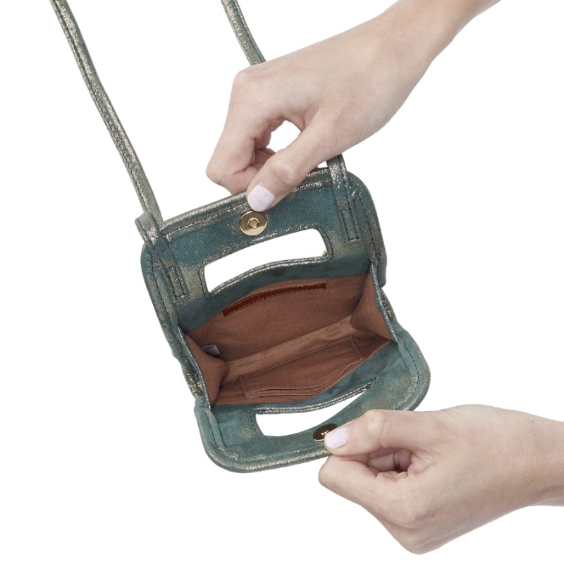 HOBO Ace Phone Crossbody, Evergreen Shimmer