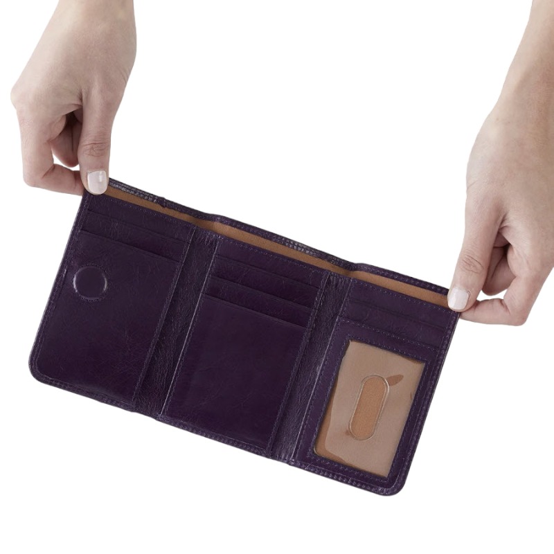 HOBO Jill Trifold Wallet, Deep Purple