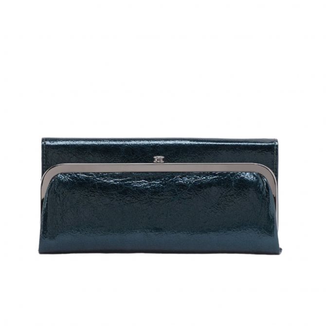 HOBO Rachel Continental Wallet, Spruce Patent in Patent Leather