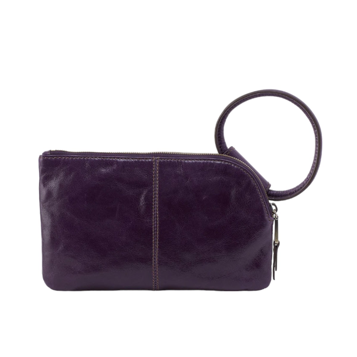 HOBO Sable Wristlet, Deep Purple in Polished Leather