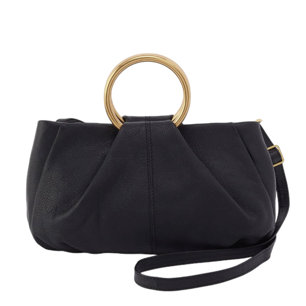 HOBO Sheila Hard Ring Satchel, Black in Pebbled Leather