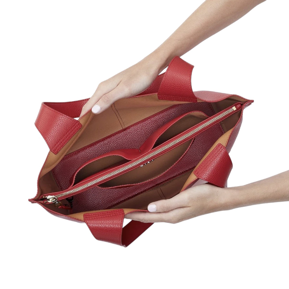 HOBO Vida Tote, Tango Red in Micro Pebbled Leather