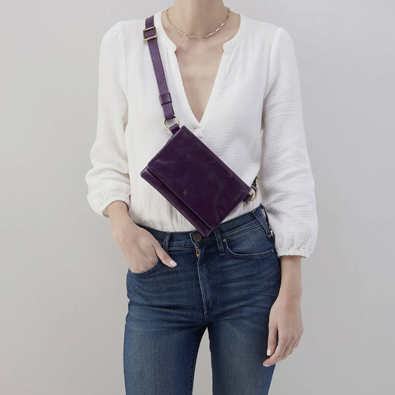 HOBO Winn Belt Bag, Deep Purple in Polished Leather
