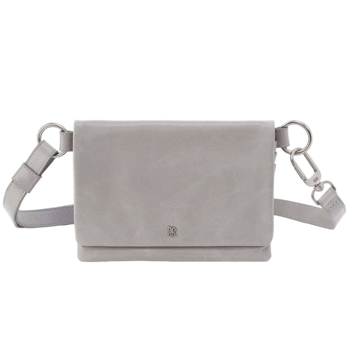 HOBO Winn Belt Bag, Light Grey in Polished Leather