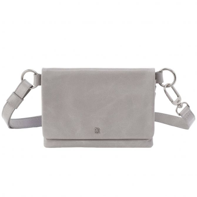 HOBO Winn Belt Bag, Light Grey in Polished Leather