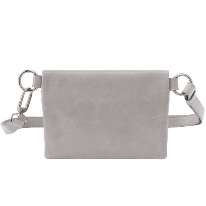 HOBO Winn Belt Bag, Light Grey in Polished Leather