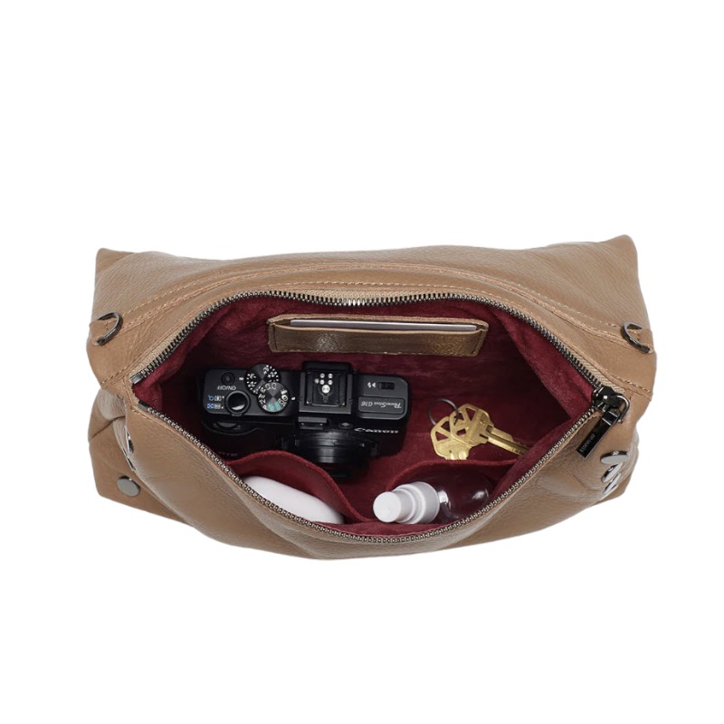 Hammitt VIP Large Shoulder Bag, Biscotti and Gunmetal Hardware