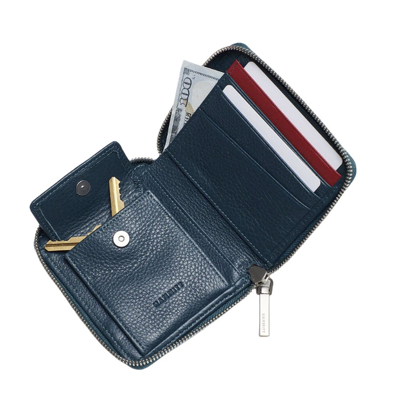 Hammitt 5 North Wallet, Dipped Teal and Brushed Silver Hardware