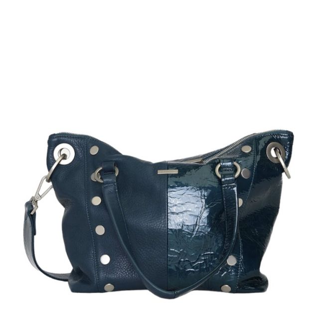 Hammitt Daniel Medium Top Handle Bag, Dipped Teal and Brushed Silver Hardware