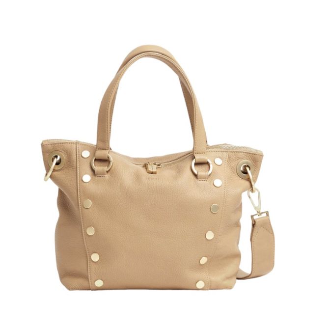 Hammitt Daniel Medium Top Handle Crossbody, Toast Tan and Brushed Yellow Gold Hardware