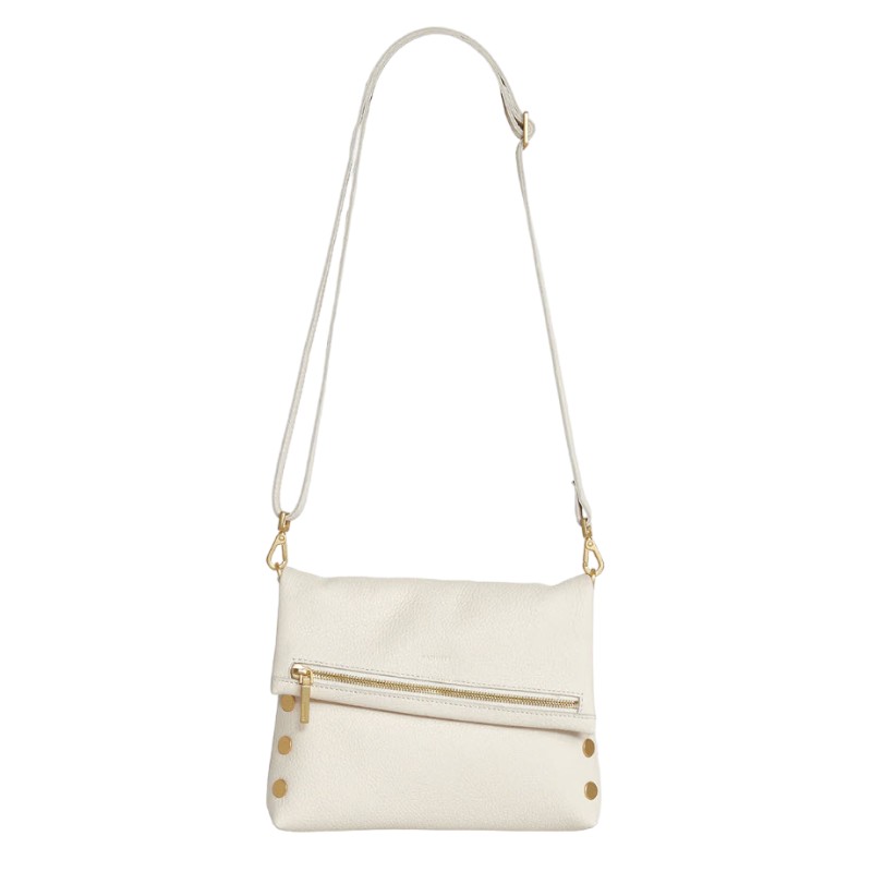 Hammitt VIP Medium Crossbody Clutch, Calla Lily White and Brushed Yellow Gold Hardware
