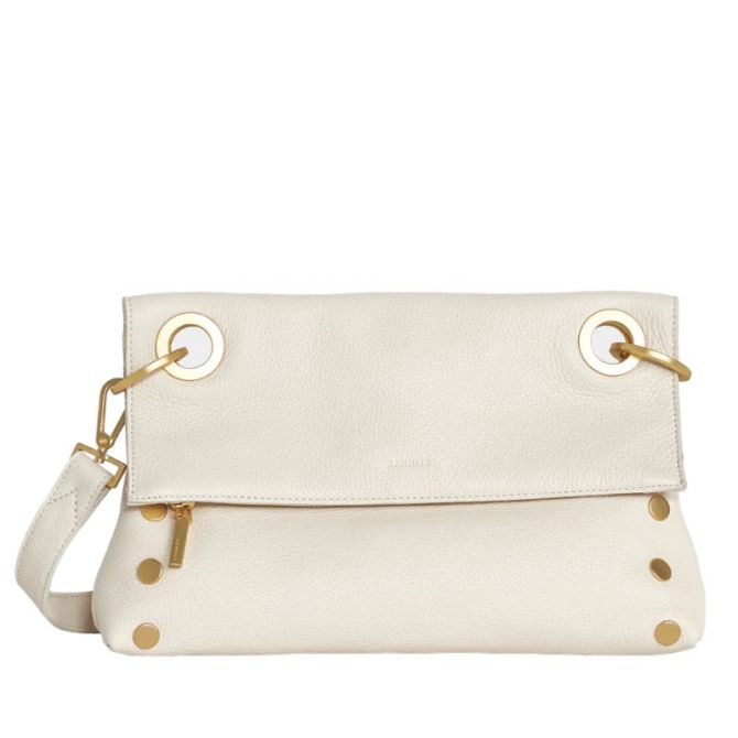 Hammitt VIP Montant Medium Crossbody, Calla Lily White and Brushed Yellow Gold Hardware
