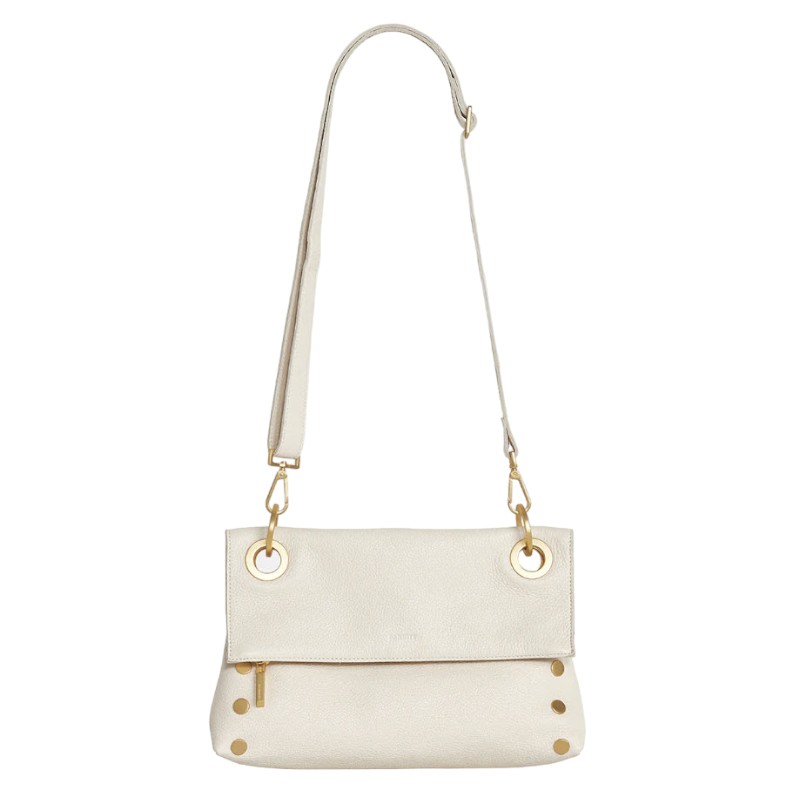 Hammitt VIP Montant Medium Crossbody, Calla Lily White and Brushed Yellow Gold Hardware