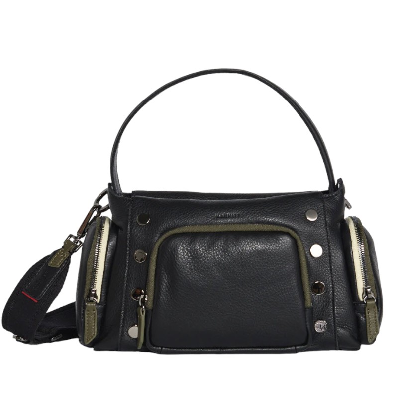 Hammitt Bryant Medium Top Handle Crossbody Bag, Cargo Black and Gunmetal Hardware