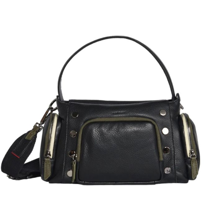 Hammitt Bryant Medium Top Handle Crossbody Bag, Cargo Black and Gunmetal Hardware
