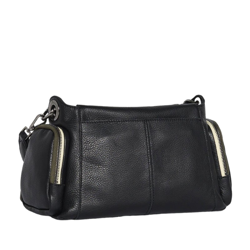 Hammitt Bryant Medium Top Handle Crossbody Bag, Cargo Black and Gunmetal Hardware