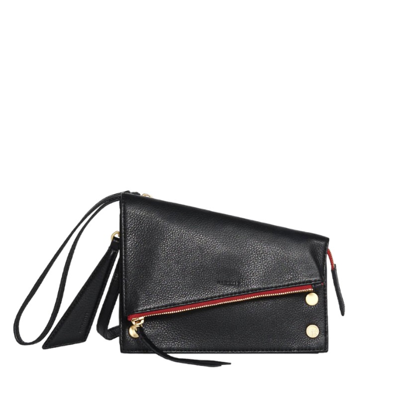 Hammitt Curtis Crossbody Bag, Black and Brushed Yellow Gold Hardware