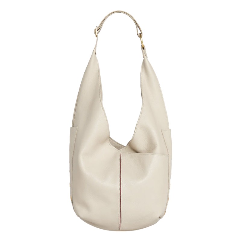 Hammitt Tom Zip Shoulder Bag, Chateau Cream and Brushed Yellow Gold Hardware
