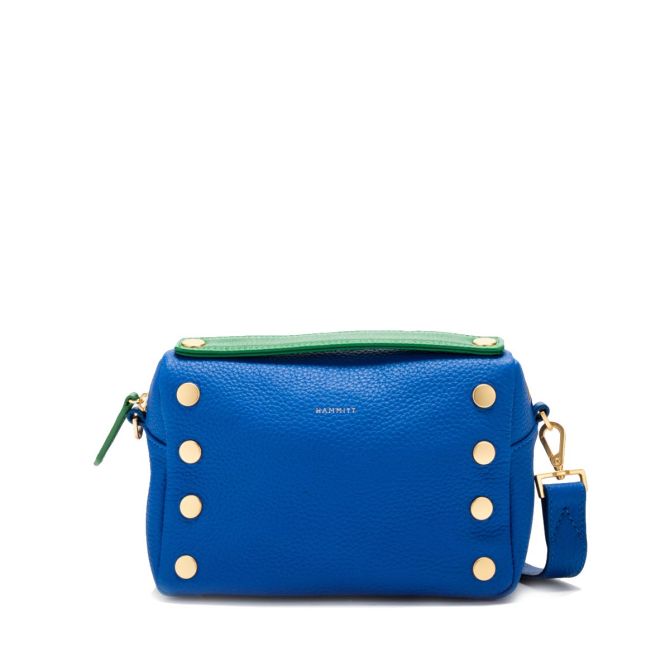 Hammitt Small Evan Crossbody, Avenue Blue and Brushed Yellow Gold Hardware