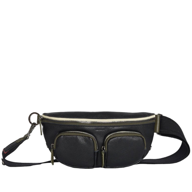 Hammitt Medium Charles Crossbody, Cargo Black and Gunmetal Hardware