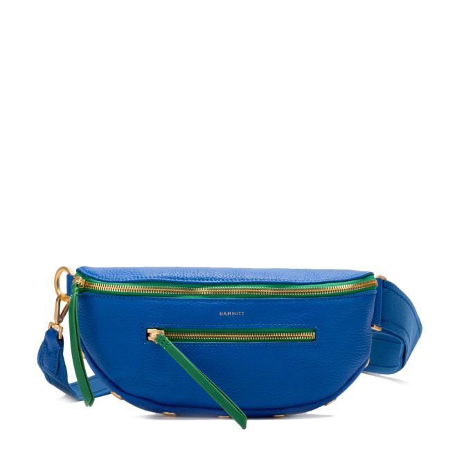 Hammitt Medium Charles Crossbody, Avenue Blue and Brushed Yellow Gold Hardware