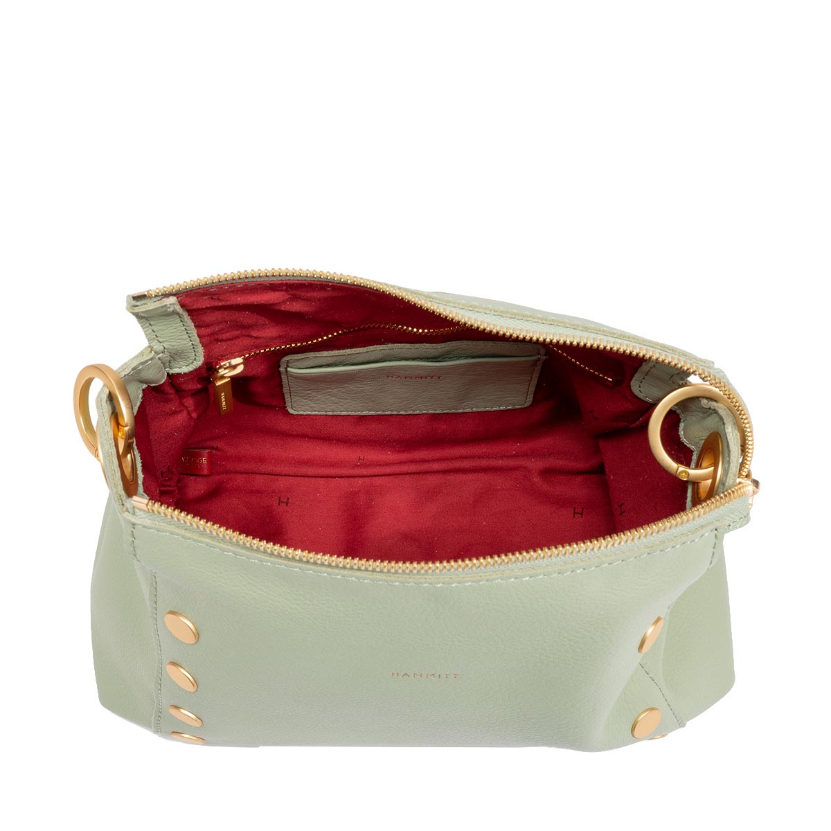 Hammitt Bryant Medium Top Handle Crossbody, Cypress Sage and Brushed Yellow Gold Hardware